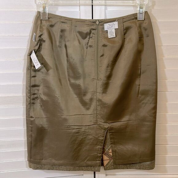 LOFT Pencil Skirt Size 4 Wool Blend Beige Tan NWOT - Picture 9 of 12
